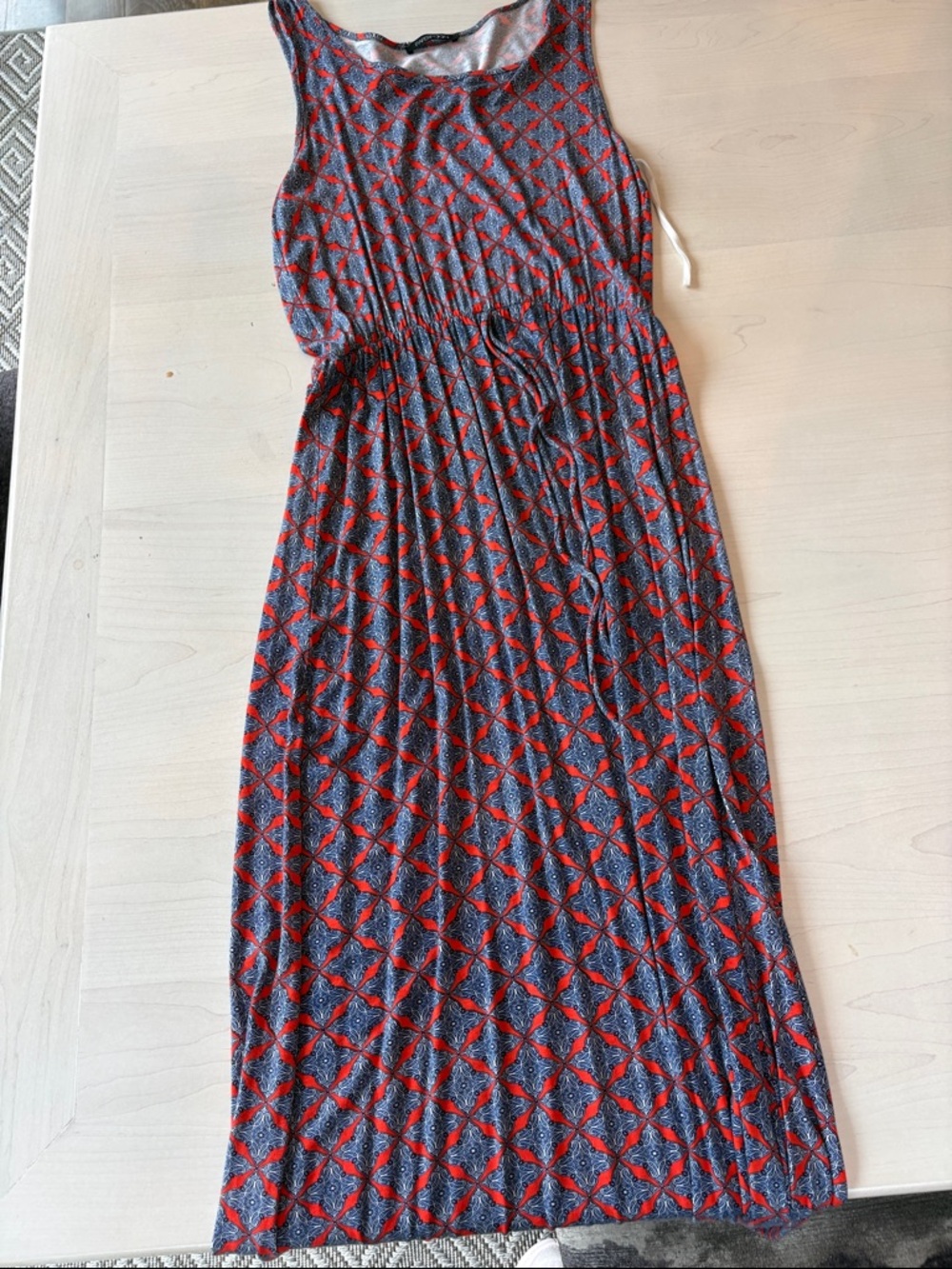 Papermoon Red & Gray Geometric Maxi Dress